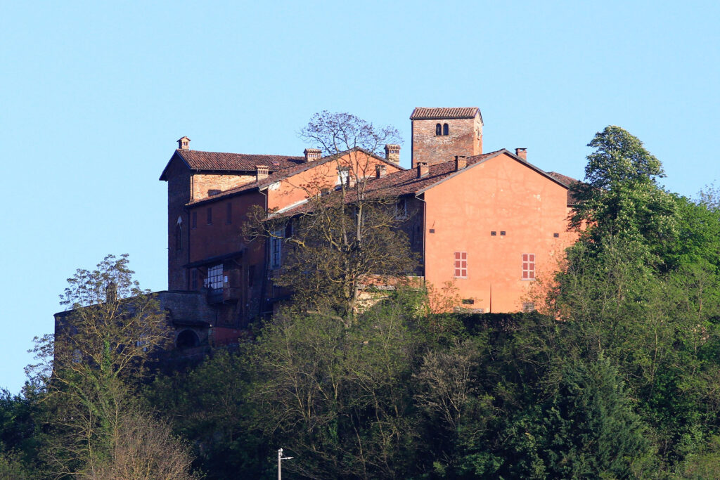 Resti del Castello medievale di Cortazzone con mura e torre quadrata visibile